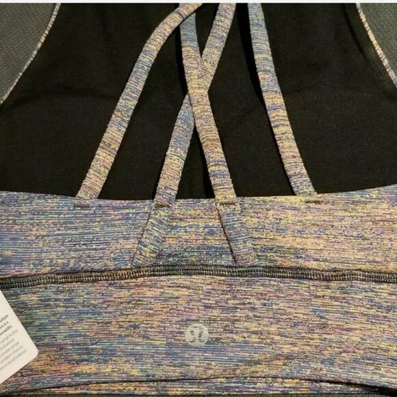 Lululuemon Energy Bra High Neck Long Line Sz4 Spectral Fusion Jacquard BNWT! - Picture 6 of 8